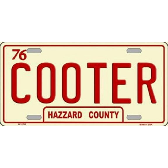 Cooter Metal Novelty License Plate Tag - Aluminum ( 12 inch x 6 inch )