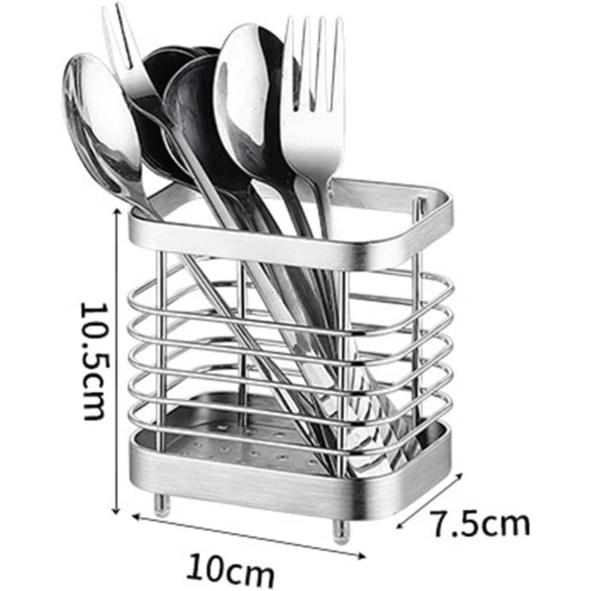 Kitchen Cutlery Utensil Holder Stainless Steel Kitchen Sink Organisers Cutlery Drainer for Kitchen Utensil Rust Proof Kitchen Sink Organiser for Knives and Spoons Spatulas Tongs Walmart
