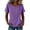 Purple, variant on Lmueinov Asymmetrical Tops for Women Cotton Linen Short Sleeve Button Casual Summer Top Lightweight Breathable Round Neck Shirt for Work Daily