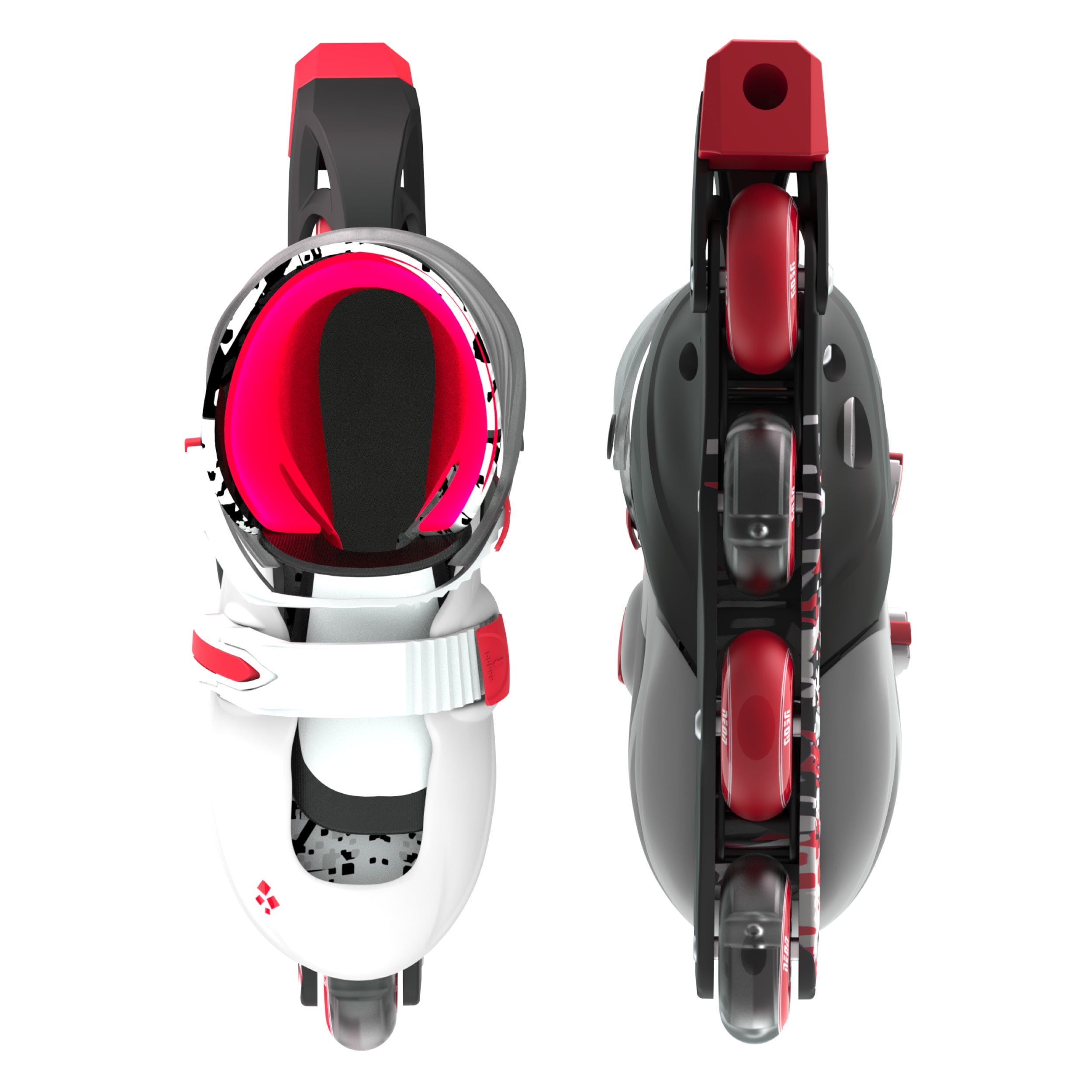 Yvolution Neon Kids Inline Skates - Boys and Girls, Size 12-2 Adjustable, One Pair, Red and Black
