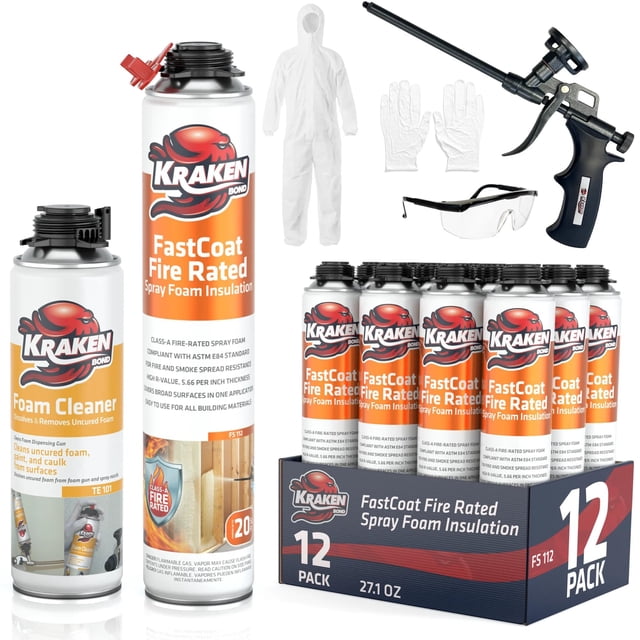 Kit de aislamiento de espuma en aerosol Kraken Bond Fastcoat resistente al fuego