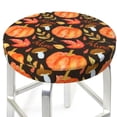 thumbnail image 3 of Picia Autumn Pumpkin Pattern Round Stool Covers Comfy Seat Covers Stretch Removable Washable Chair Slipcover Round Bar Chair Cushion Cover-14 inch, 3 of 7