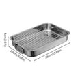 thumbnail image 5 of Shoreew Stainless Steel Baking Tray Heavy Duty Turkey Roasting Pan Oven Flat Rack Induction Roast Tray for Chicken Vegetable Lasagna, 5 of 6