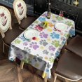 thumbnail image 2 of White Dog Paw Footprint Rectangle Tablecloth 60"x120",Waterproof Polyester Rectangle Table Cloth, Wipeable Spillproof Polyester Tablecloth for Dining, Camping, Indoor and Outdoor, 2 of 6