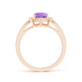 thumbnail image 2 of ANGARA Natural 1.2 Ct. Amethyst with Diamond Halo Ring in 14K Rose Gold for Women (Ring Size: 7), 2 of 8
