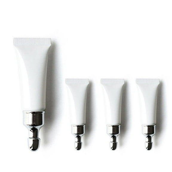 Aspire 4 Pack 0.34oz/10 ml White Empty Plastic Cosmetic Eye Cream Tube Squeeze Tubes with Screw Cap