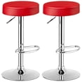 thumbnail image 1 of Giantex 2 PC Bar Stool, Modern Swivel Backless Round Barstool, PU Leather Armless bar Chair with Height Adjustable, Chrome Footrest, Sturdy Metal Frame for Kitchen Dining Living Bistro Pub, Red, 1 of 8