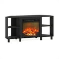 thumbnail image 2 of Furinno Jensen Corner Fireplce TV Stand with Metal Leg for TV up to 55 Inches, Americano, 2 of 10
