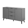 thumbnail image 5 of Sideboard Buffet Cabinet with Storage, Wood Coffee Bar Cabinet, 47.2" Kitchen Cabinet with 3 Drawers & 2 Doors, Kitchen Buffet Cabinet Cupboard (Gray), 5 of 11