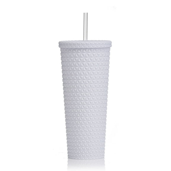 Mainstays MS 26oz Double Wall AS Plastic Textured Tumbler Arctic White