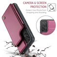 thumbnail image 4 of Mantto Case for Samsung Galaxy A33 5G with Card Holder, Retro PU Leather RFID Blocking Credit Card Slots Double Magnetic Clasp Flip Kickstand Shockproof Phone Cover for Samsung Galaxy A33 5G,Winered, 4 of 9