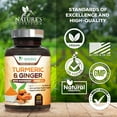 thumbnail image 5 of Turmeric Curcumin Supplement 1950mg with Organic Turmeric & Ginger, 95% Curcuminoids, BioPerine Black Pepper for Best Absorption, Nature's Vegan Joint Support, Non-GMO, Bottled in USA - 120 Capsules, 5 of 11