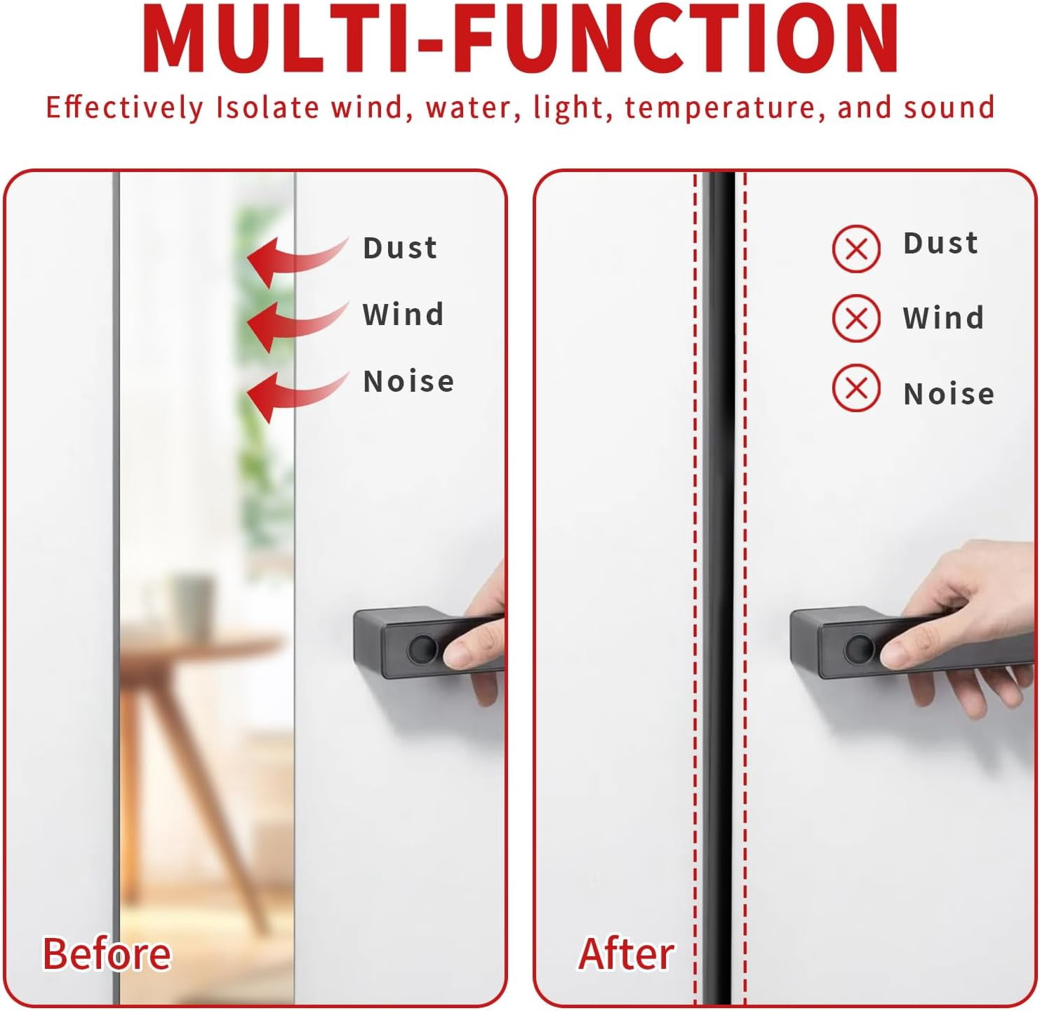 40 Feet Rubber Weather Stripping Door Seal Large Gap, Extra Thick Self-Adhesive D-Shaped Door Weather Stripping Seal Strip for Door Frame Door Insulation Strip Soundproofing (Black)