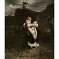 thumbnail image 2 of Václav Brožík 15x17 Black Ornate Wood Framed Double Matted Museum Art Print Titled - Fleeing Woman with a Child in Her Arms (1890s), 2 of 5
