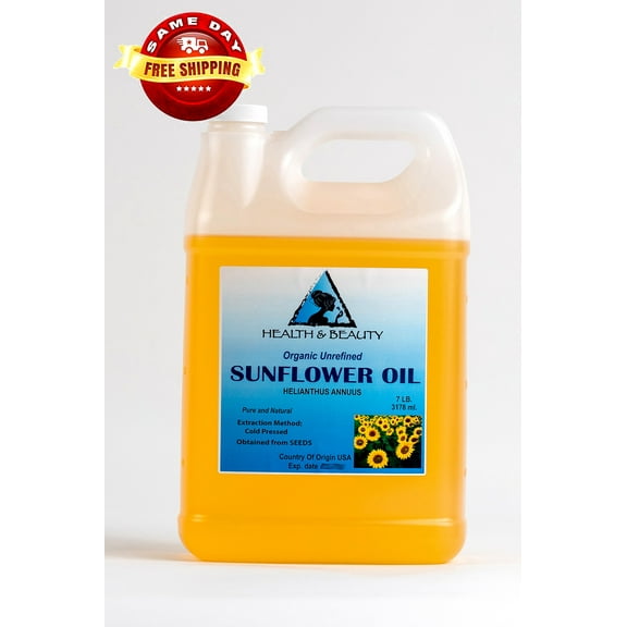 SUNFLOWER OIL UNREFINED ORGANIC CARRIER COLD PRESSED VIRGIN RAW PURE 7 LB