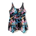 thumbnail image 4 of Swim 365 Women's Plus Size Longer-Length Handkerchief Hem Tankini Top, 4 of 6