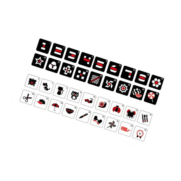 Tarjetas didácticas para bebés, juguetes blandos educativos con bolso, tarjetas de actividades de aprendizaje sensorial para educación temprana para Negro Rojo