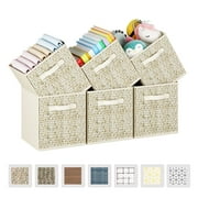 Storage Bins Cubes Fabric Cube Organizer with Handle Foldable Cube Bins for Cloth Accessary Storage, 10x10x11, Set of 6