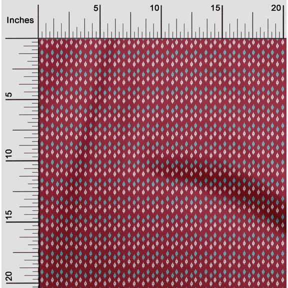 oneOone Cotton Cambric Fabric Small Motif Ikat Print Fabric By Yard 56 Inch Wide