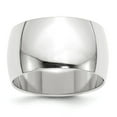 thumbnail image 1 of Solid 14k White Gold 12mm Half Round Wedding Band Size 11.5, 1 of 3