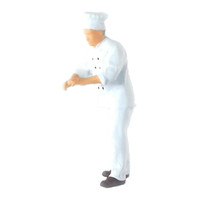 1/64 restaurant Cook Miniature Scene Layout Toy for Chef White 3