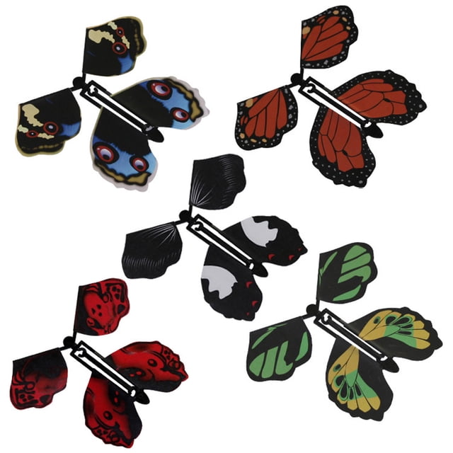 Langgg Flying Surprise Trick Floral Print Hand Flyer Prop Rubber Mystical Toy Children Birthday Book Gift Soaring Party Supplies