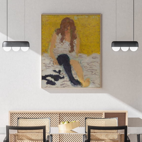 Woman Putting on Her Stockings - 1893 | Pierre Bonnard | Premium Fine Art Print | 20th Century French | Post-Impressionism | Portrait | Architecture