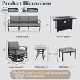thumbnail image 4 of ALAULM Aluminum Outdoor Patio Furniture Set with Fire Pit Table Metal Patio Furniture w/Fire Pit Outdoor Sectional w/5.1" Cushions and 7 Seats for Patio, Backyard, Poolside-Grey, 4 of 9
