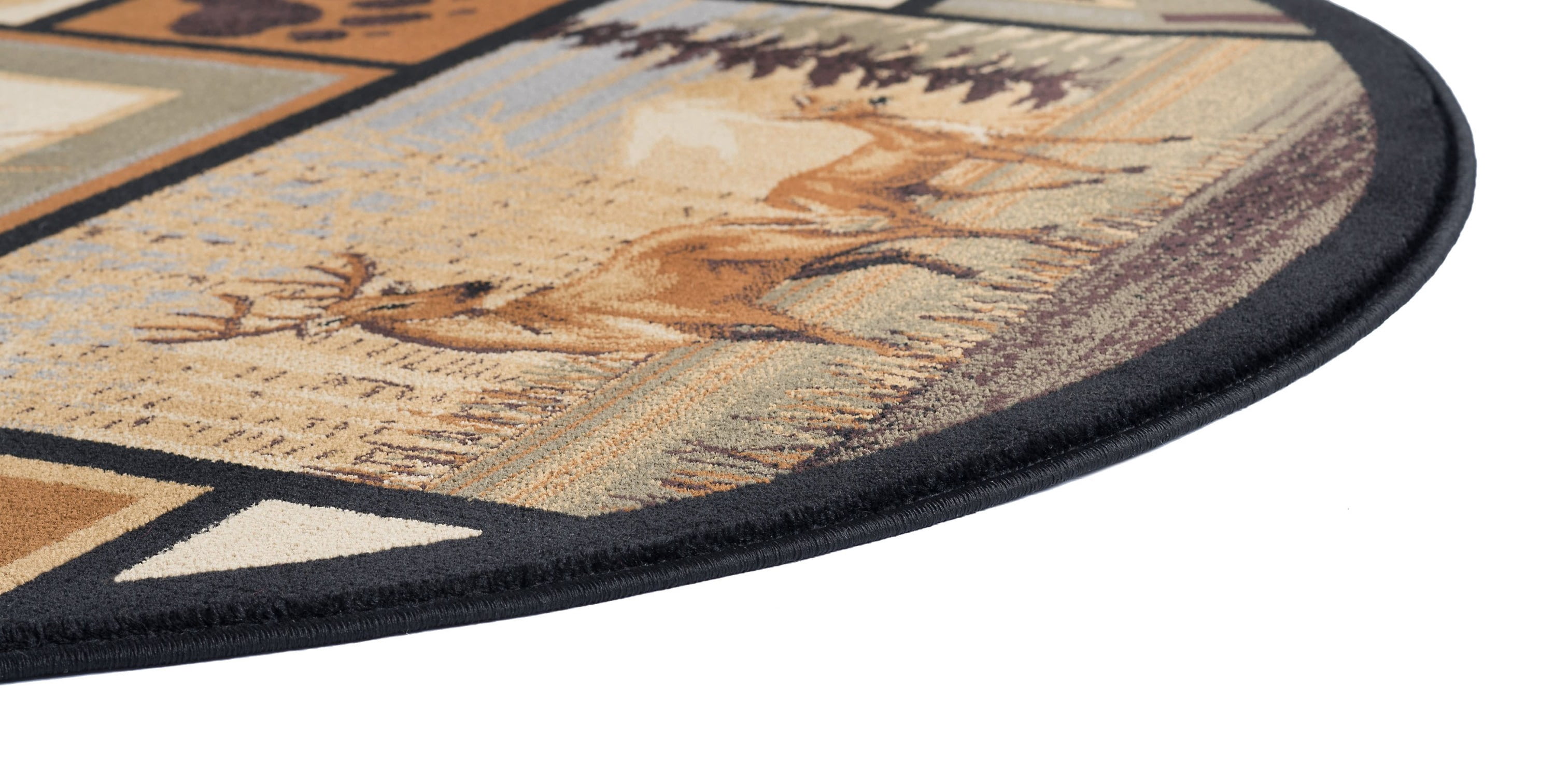 Nature Novelty 8' Round Multi-Color Polypropylene Indoor Area Rug