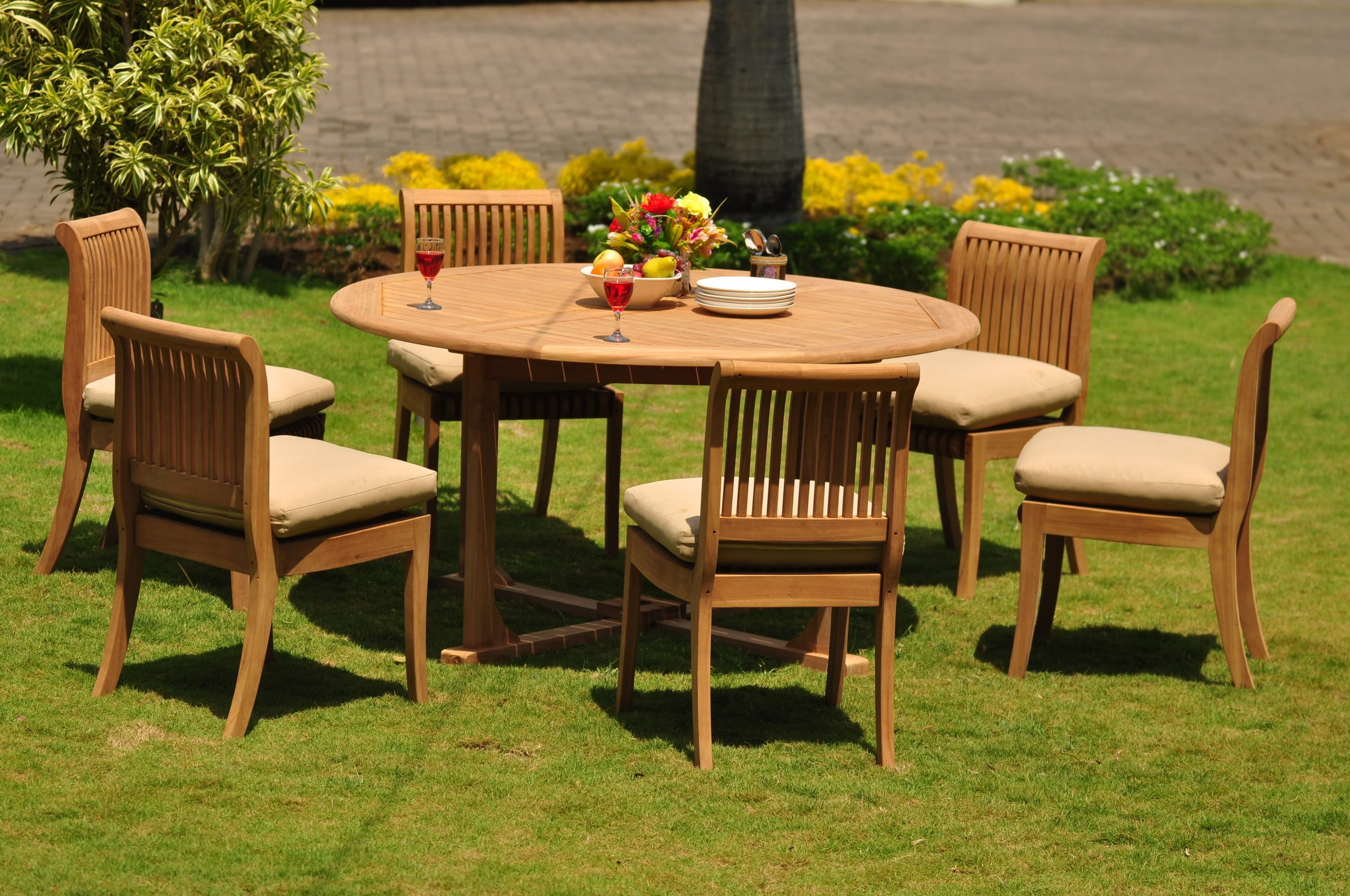 Dining Teak Table Chairs Set