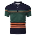 thumbnail image 4 of Polo T Shirts for Men V Neck Button Down Solid Color Travel Collar Shirts Short Sleeve Regular Fit Stretch Performance Golf Shirt Daily Casual Stylish Green, S, 4 of 4