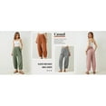 thumbnail image 5 of PUWEI Women's Wide Leg Pants Baggy Elastic Waisted Palazzo Harem Trousers with Pockets, 5 of 7