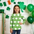 thumbnail image 5 of vdgthytj kids St. Patrick's Day Shirts boy girl Clover Shamrock 3/4 Sleeve Tops Casual Holiday Graphic Blouses, 5 of 6