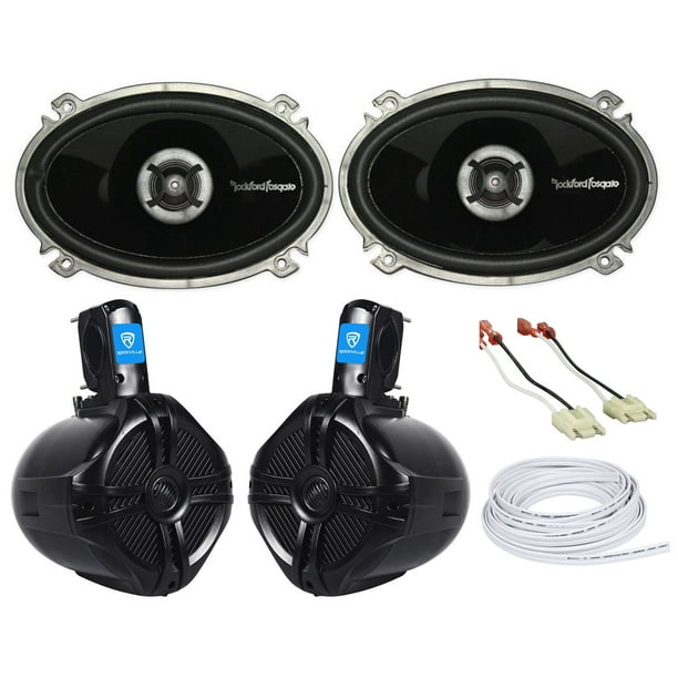 Front Speakers+Rollbar/Soundbar Speakers+Hardware For 198795 Jeep