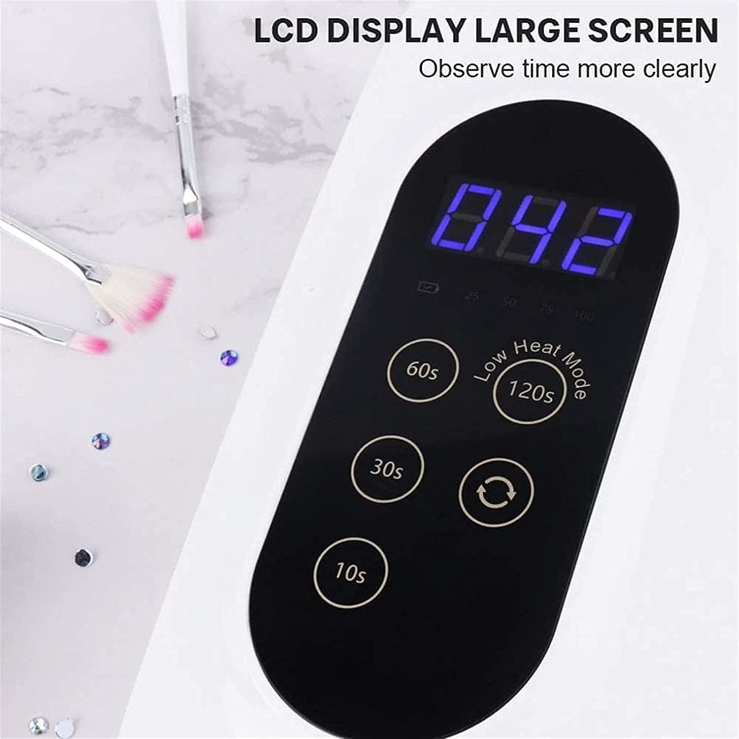 UV LED Nail Lamp, Nail Dryer Gel Polish Light, UV Nail Light, Nail Polish Curing Gel LED Dryer, Nail Art Tools with Automatic Sensor, LCD Display