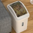 8L Trash Can, Plastic Swing Top Kitchen Garbage Trash Can , For