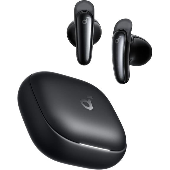 Soundcore by Anker Liberty Buds, Semi-in-Ear Earbuds, with Real-Time Adaptive ANC, Spatial Audio, 30H Playtime, Fast Charging, Translation, Wireless Bluetooth Headphones