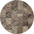 thumbnail image 1 of Ahgly Company Machine Washable Indoor Round Contemporary Bullet Shell Brown Area Rugs, 8' Round, 1 of 7