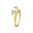 thumbnail image 2 of Round White Cubic Zirconia Three Stone Enhancer Guard Ring 14K Yellow Gold Ring Size - 6.5, 2 of 3