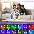 thumbnail image 2 of AIDUCHO 2023 Smart Table Lamp with Wireless Charger, Bluetooth Speaker, Adjustable Night Light, Music Sync, White, 2 of 5