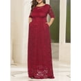 thumbnail image 3 of Gvmfive Women Plus Size Dresses Lace Half Sleeve Evening Party Formal Dress 3XL, 3 of 4