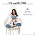 thumbnail image 4 of Outsunny Patio Hammock Chair, Hanging Rope Hammock Swing, Cream White, 4 of 10