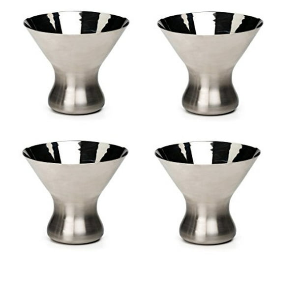 RSVP Endurance 18/8 Stainless Steel 8 Ounce Stemless Martini Glass, Set of 4