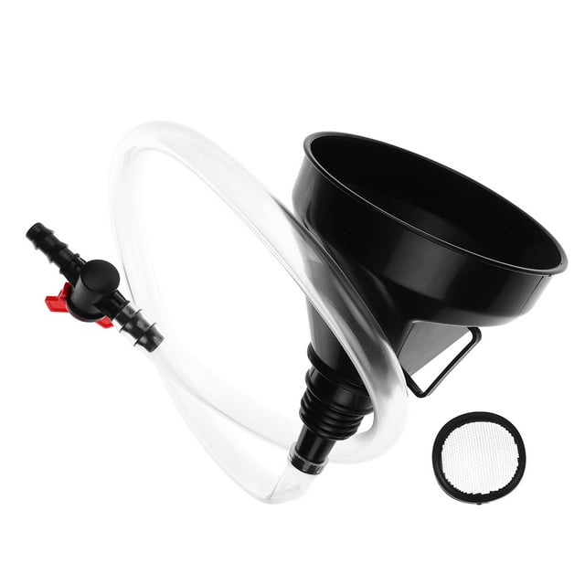 Miangastore 1 Set of Wide Mouth Oil Funnel with Long Flexible Hose Convenient Oil Funnel Gasoline Engine Oil Fuel and Liquid Plastic Funnel with Valve Switch for Automotive Use