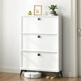 thumbnail image 5 of Shoe Cabinet White with 3 Flip Drawers Hidden Shoe Storage Narrow Shoe Closet for Entryway Slim,White, 5 of 8