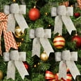 thumbnail image 3 of Fek888 Bows for Christmas Tree Decoration Christmas Bow Snowflake Bow Color Christmas Bow Window Ornament Bow Indoor Outdoor Holiday Party Decorations, 3 of 3