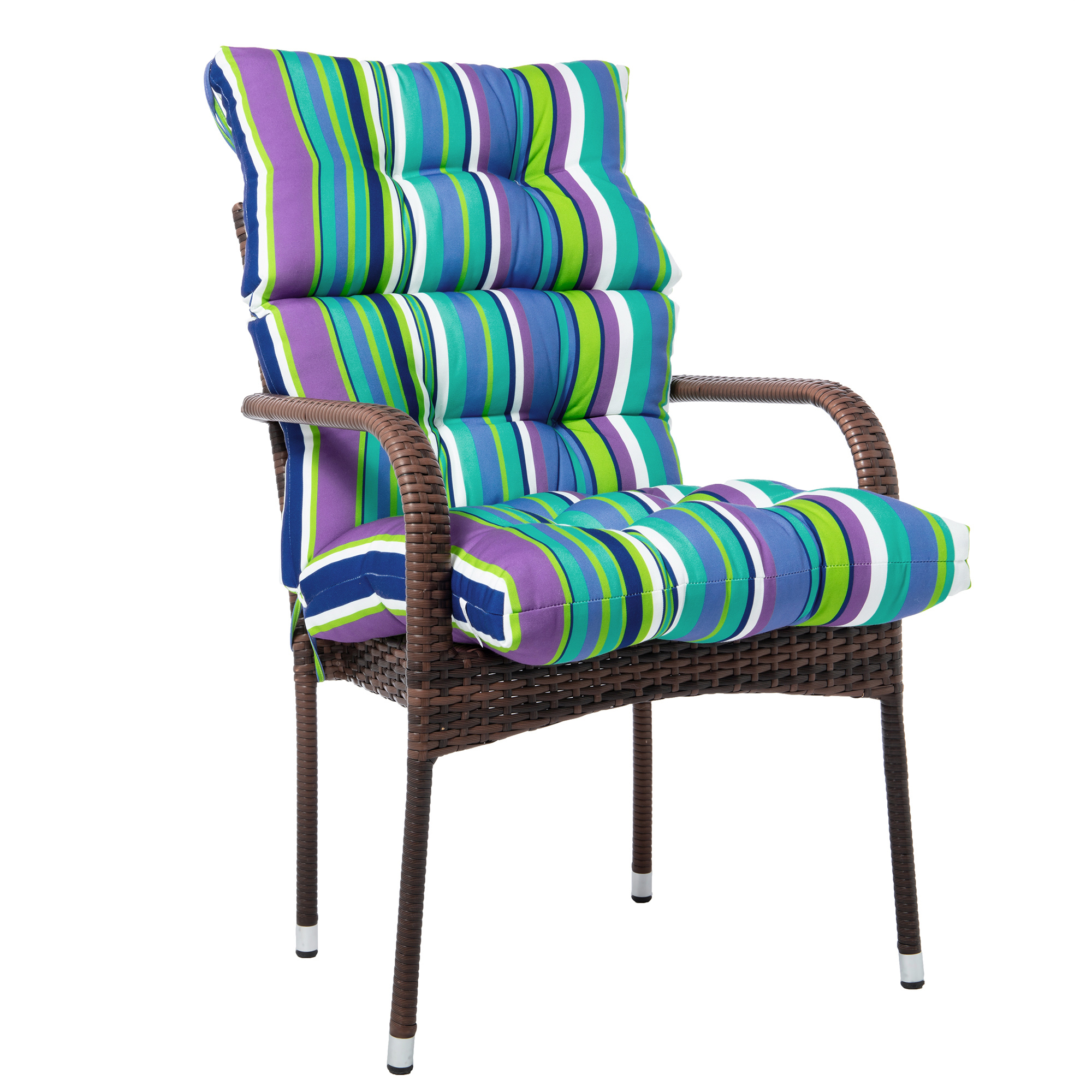 44x21 inch Outdoor Chair Cushion, 2/4pcs High Back Chair Cushions Patio Garden High Rebound Foam Chair Cushion  Waterproof Polyester Seat Cushions or Home Patio Garden Decor - image 5 of 8