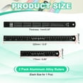 thumbnail image 2 of Uxcell 15cm/30cm Metal Ruler, 2 Pack Aluminum Alloy Rulers with Centimeters, Millimeters, Inches and Conversion Table Straight Edge Ruler for Writing Machinist Drafting, Black, 2 of 6