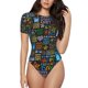 thumbnail image 1 of Balery Happy Father Day Body de cuello redondo de manga corta para mujer Tops de manga corta Tops básicos-X-Large, 1 of 7