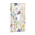 thumbnail image 2 of Yayeee Toggle Light Switch Wall Plate 1-Gang 4.5"x2.7" Home Decorative Outlet Cover, Blue Floral Rabbit, 2 of 7